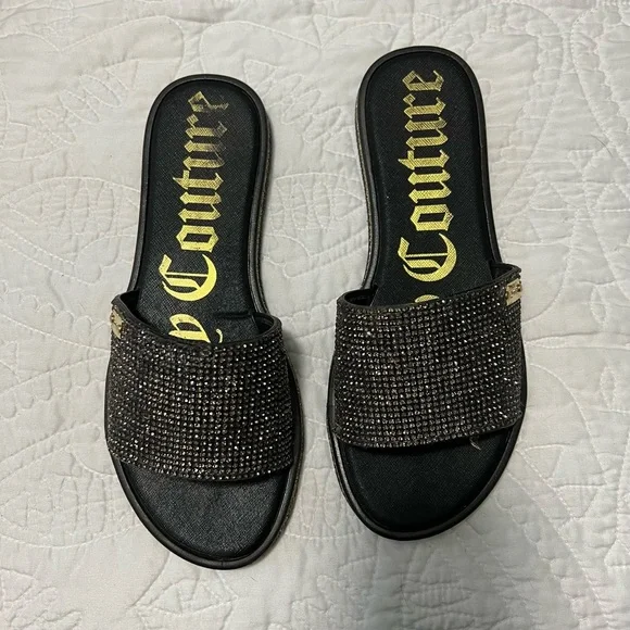 Juicy Culture slide on slippers with rhinestones 7 - Picture 1 of 4